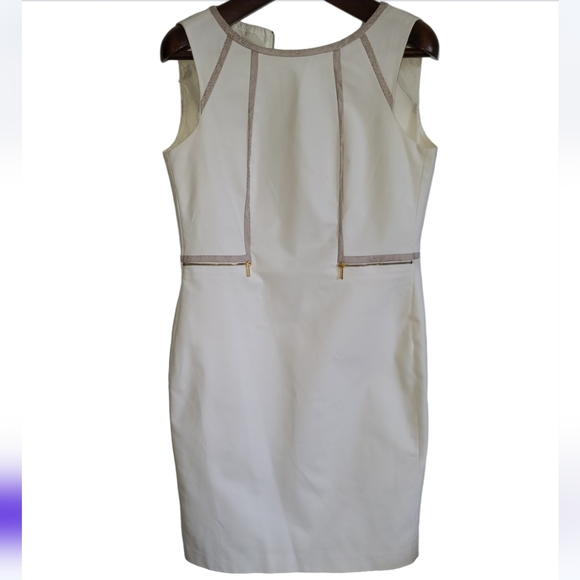 Calvin Klein Shift Dress Size 8 White Ivory - Picture 7 of 11